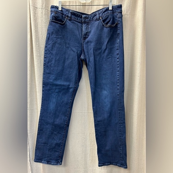 Talbots/ signature straight /blue jeans size 14 P - Picture 2 of 11